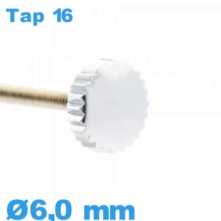 Couronne Remontoir Montre - argenté / 6,0 mm TAP 16