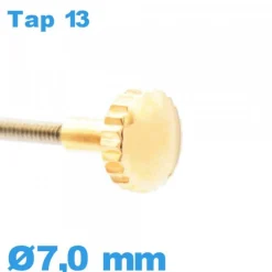 Couronne Remontoir Montre Doré 7 mm TAP 13 tube long
