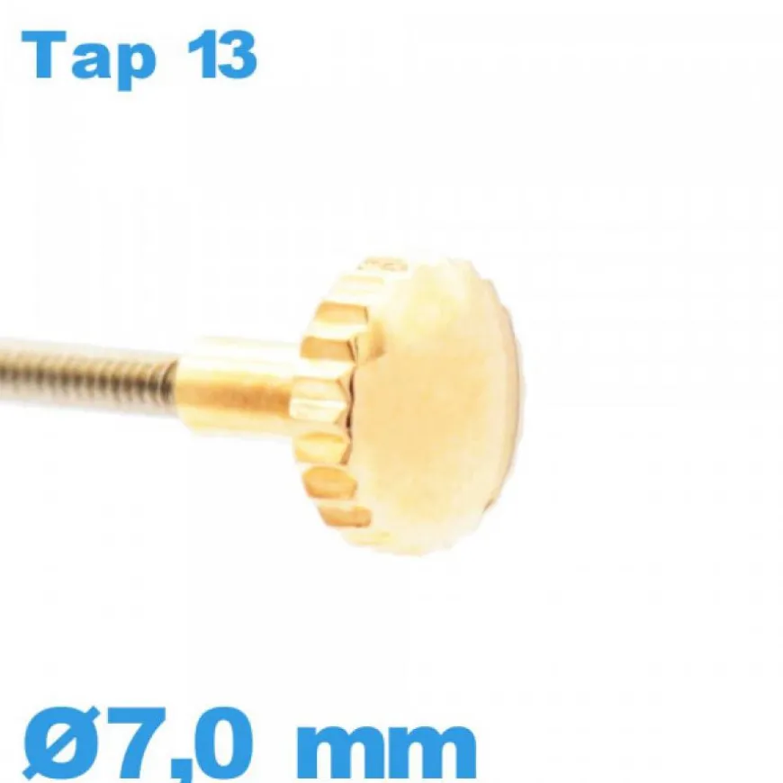 Couronne Remontoir Montre Doré 7 mm TAP 13 tube long
