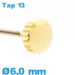 Couronne Remontoir Montre tube long / 6,0mm - Doré TAP 13