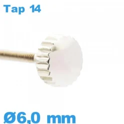Couronne Remontoir Montre tube long TAP 14 - argenté / 6,0mm