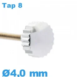 Couronne Remontoir Montre tube long / 4,0 mm - argenté TAP 8