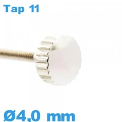 Couronne Remontoir Montre tube long / 4,0mm - argenté TAP 11