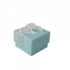 Écrin Bague Bleu à Noeud en Carton Boîte Cadeau