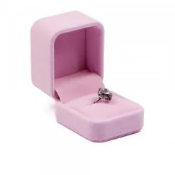 Écrin Bague Rose Velours 5 x 6 cm