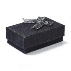 Écrin Bijoux pas cher Noir Paillettes à Noeud avec Coussin