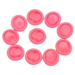 Doigtier Roulé Pack de 10 Latex Rose Taille S
