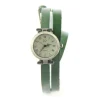 Double tour vert montre pas chère femme bracelet cuir