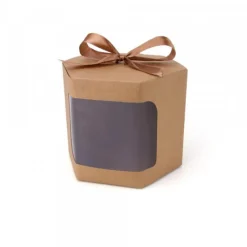 emballage avec vitre marron carton pour l'anniversaire d'un enfant