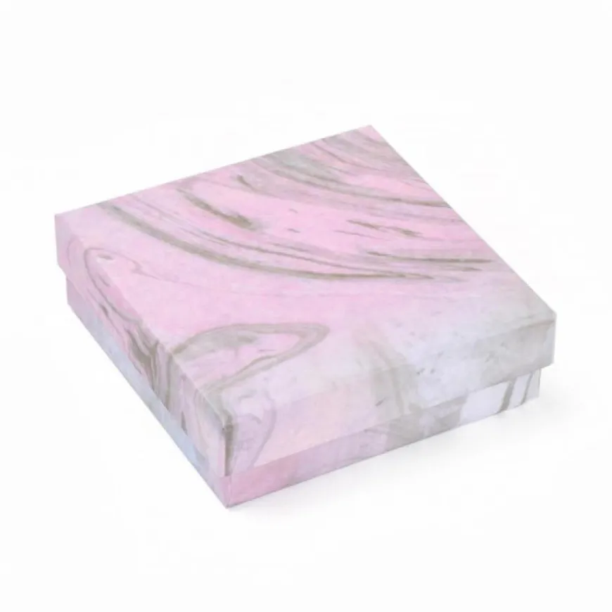 emballage rose pour toutes les occasions avec motifs marbrés carton