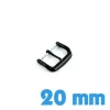 Fermoir ardillon noir de montre 20 mm