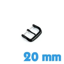 Fermoir ardillon noir de montre 20 mm