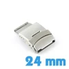 Fermoir boucle déployante argentée bracelet montre pas cher métal 24 mm