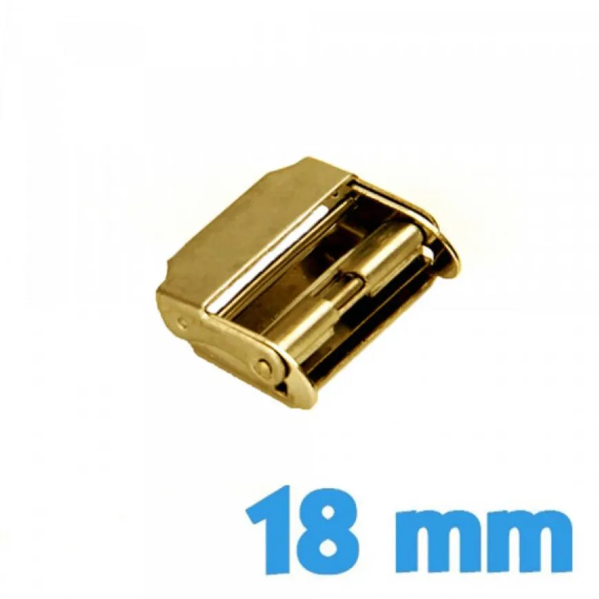 Fermoir à Coulisse Montre 18 mm Doré Acier Inoxydable