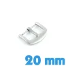 Fermoir de montre 20 mm argenté métal brossé