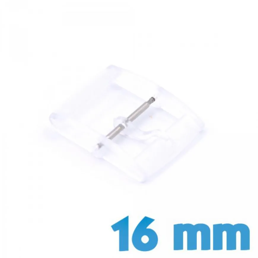 Fermoir de Montre Plastique Transparent 16 mm