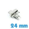 Fermoir 24 mm double déployant bracelet acier