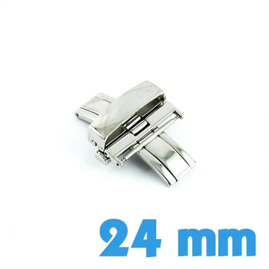Fermoir 24 mm double déployant bracelet acier