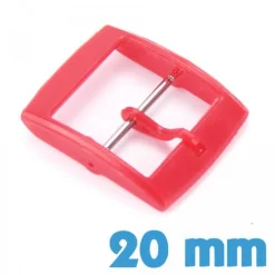 Fermoir 20 mm rouge plastique ardillon