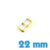 Fermoir montre cuir plastique silicone doré 22 mm acier