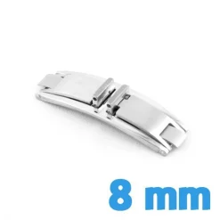 Fermoir montre de marque 8 mm argenté acier papillon