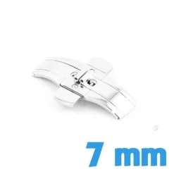 Fermoir montre 7 mm argenté papillon avec bouton ouverture
