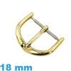 Fermoir montre 18 mm or ardillon acier