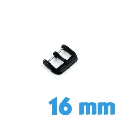 Fermoir montre pas cher noir 16 mm ardillon