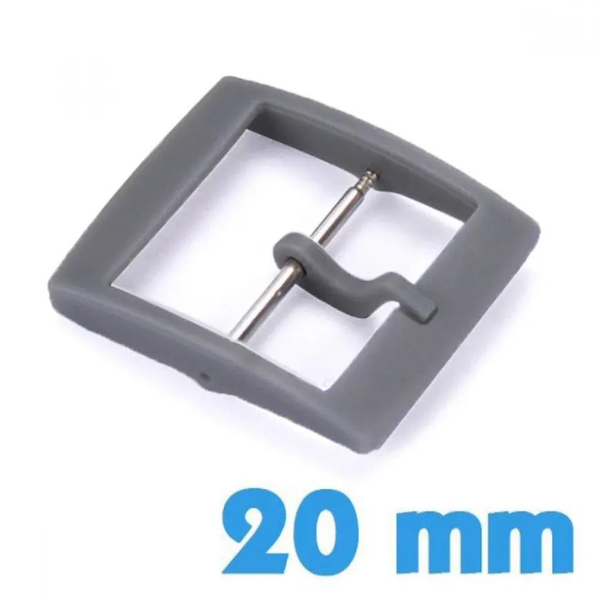 Fermoir montre plastique gris 20 mm