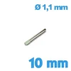 Goupille à embout moleté 10 mm pour bracelet montre - Diamètre 1,1