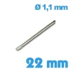 Goupille moletée diamètre 1,1 22mm bracelet montre