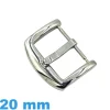 Gros fermoir de montre pas cher argenté acier 20 mm