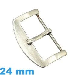 Grosse Attache argenté 24 mm acier brossé ardillon