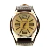 Grosse montre Womage pas chère homme brun vintage boîtier cuivre