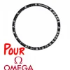 Insert Lunette Montre OMEGA Speedmaster Noir Argent
