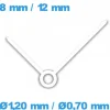 Jeu d'aiguille cadran principal blanc de mouvement  (Ø1,20 mm / Ø0,70 mm)