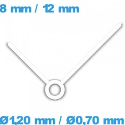 Jeu d'aiguille cadran principal blanc de mouvement  (Ø1,20 mm / Ø0,70 mm)