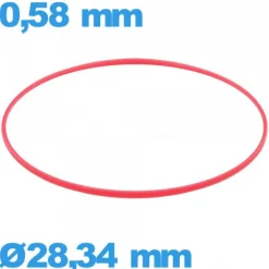 Joint   d'horlogerie ISO Swiss 28,34 X 0,58 mm cylindrique  étanchéité rouge