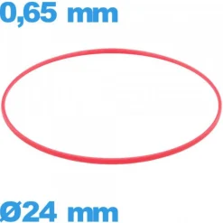 Joint   d'horlogerie  24 X 0,65 mm cylindrique  étanchéité rouge