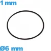 Joint torique ISO Swiss horlogerie  - 6 X 1 mm