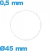 Joint torique silicone 45 X 0,5 mm  horlogerie