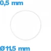 Joint transparent 11,5 X 0,5 mm O-ring pour montre silicone