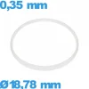 Joint verre de montre  18,78 X 0,35 mm   Cylindrique