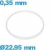 Joint verre montre ISO Swiss pas cher  22,95 X 0,35 mm  Cylindrique