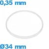 Joint verre montre 34 X 0,35 mm Cylindrique