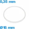 Joint   verre pour horlogerie - 16 X 0,35 mm