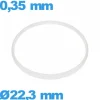 Joint  22,3 X 0,35 mm verre horlogerie blanc