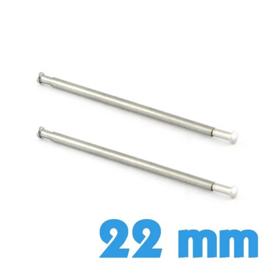 Lot de 2 Barres Montre à Capuchon Pression 22 mm diamètre 1,20 mm