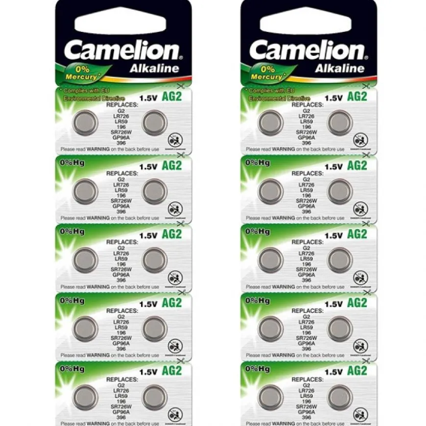 Lot de 20 Batteries de montre 1,5 V AG2 alcaline