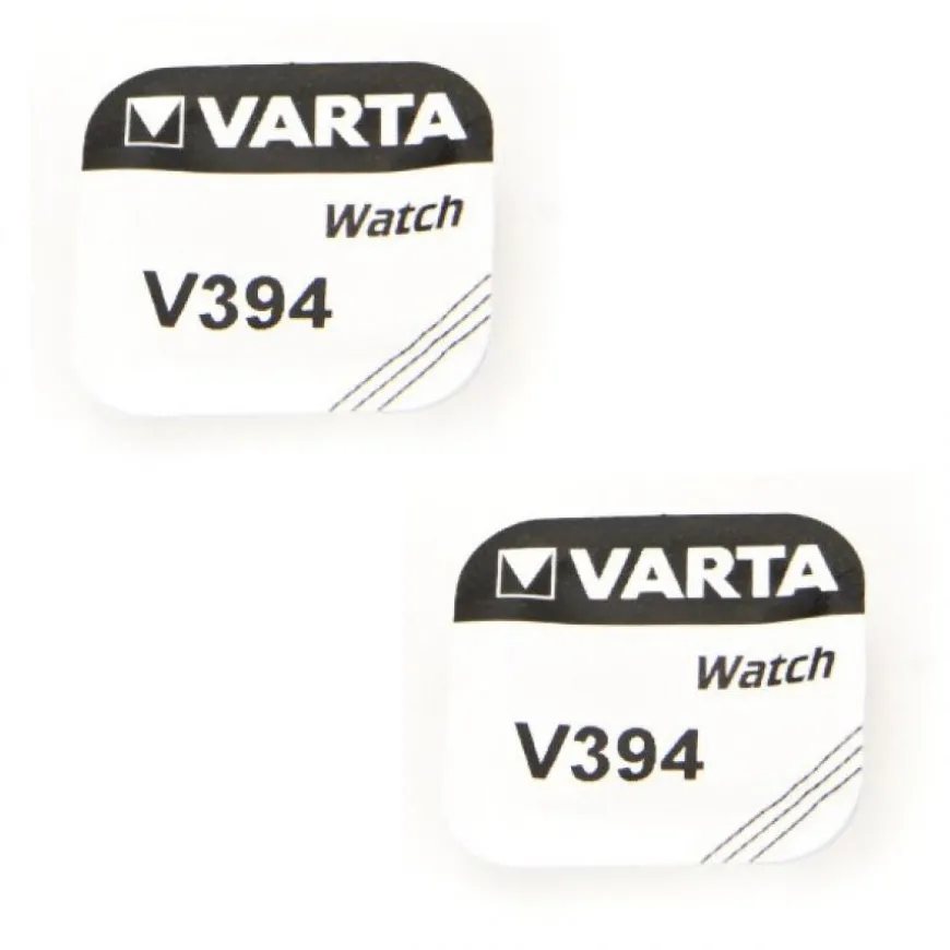 Lot de 2 Batteries 1,55 V alcaline 394 Varta de montre